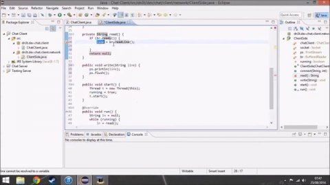 Making a chat server/client program in Java - time-laps