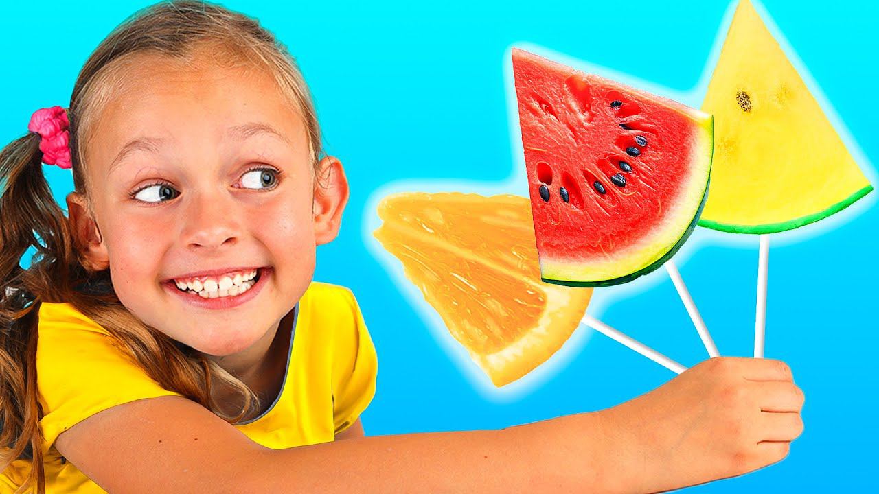 Learn Fruit and Vegetable Names for Kids with Toy Kitchen Cooking Party!