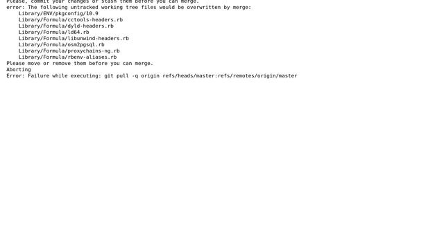 Apple: Homebrew errors; update fails (3 Solutions!!)