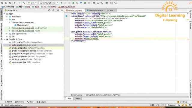 122 Android Read Pdf file From assets Folder | Online Training Download app from below link