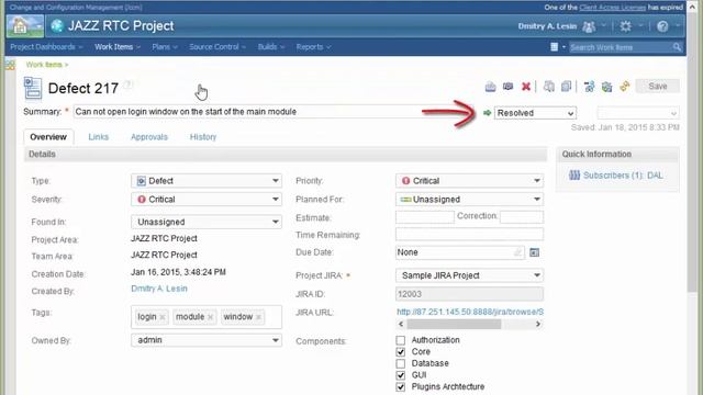 Synchronization between  (updating state in JIRA)