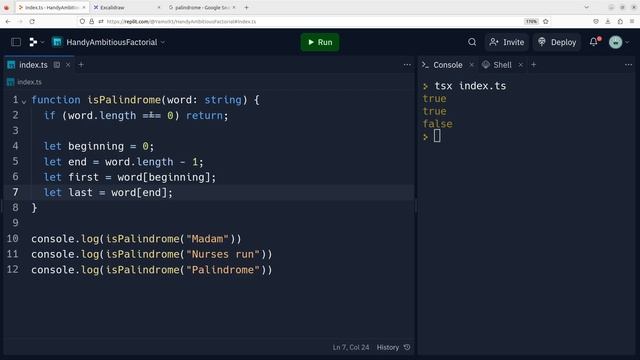 TypeScript Coding Challenges - Palindrome