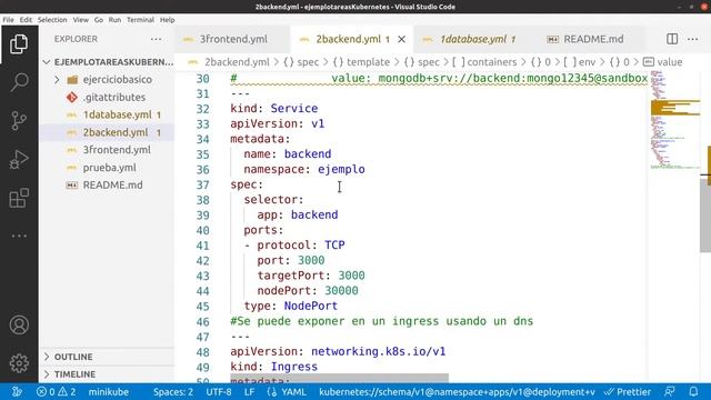 Despliegue completo de una aplicacion de ejemplo en kubernetes