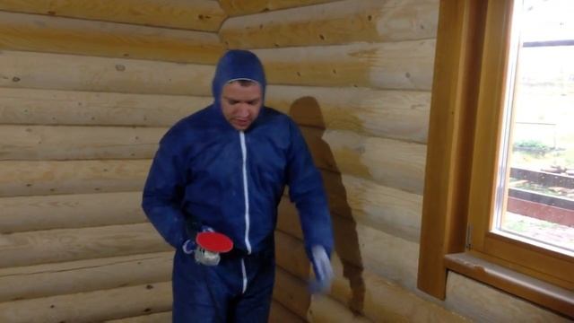 Правильная_шлифовка_оцилиндрованного_бревна_Конопатка43
