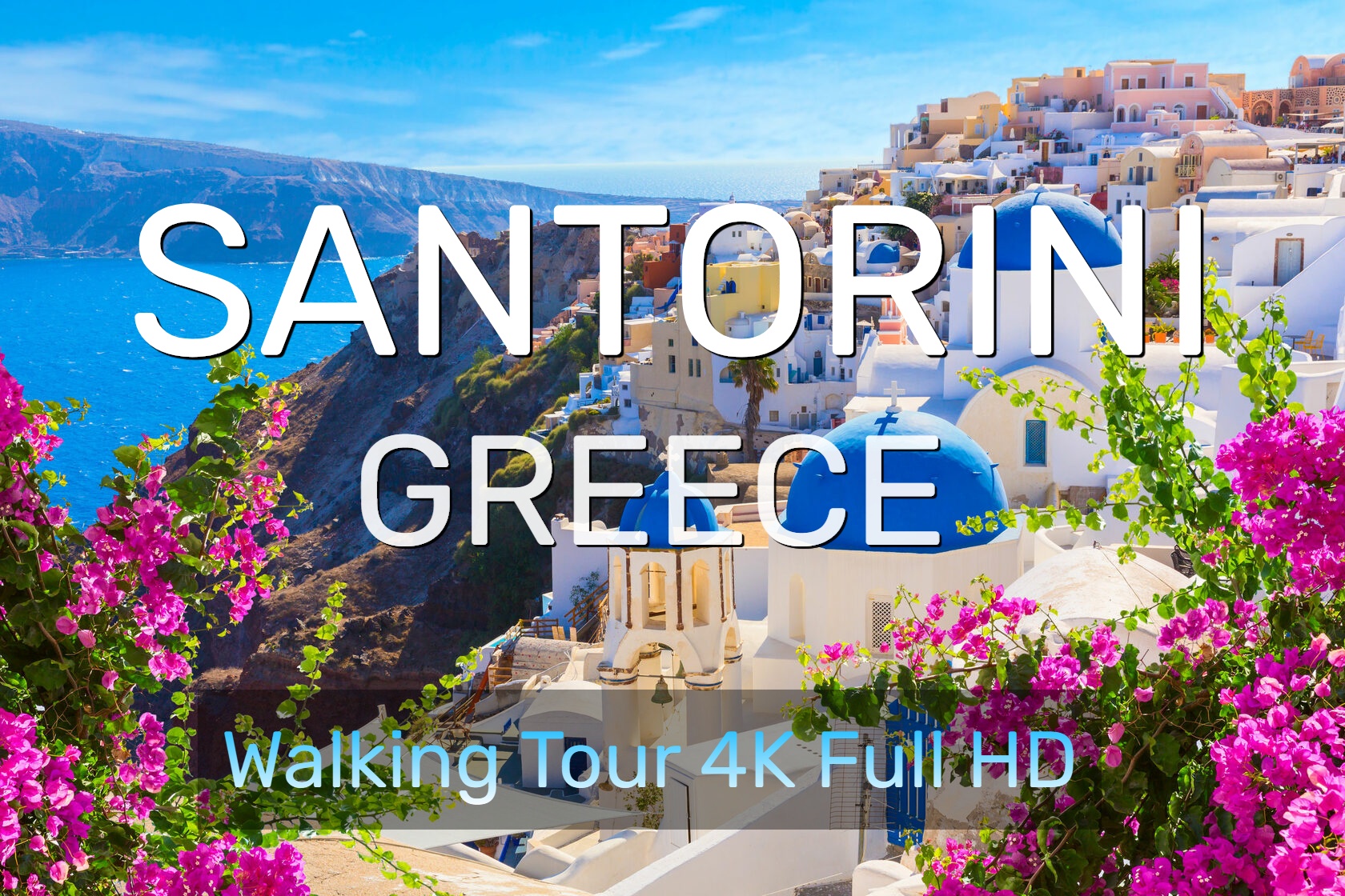 Санторини, Греция - Santorini, Greece 4K-HDR Walking Tour - Пешеходная экскурсия - Отдых в Греции