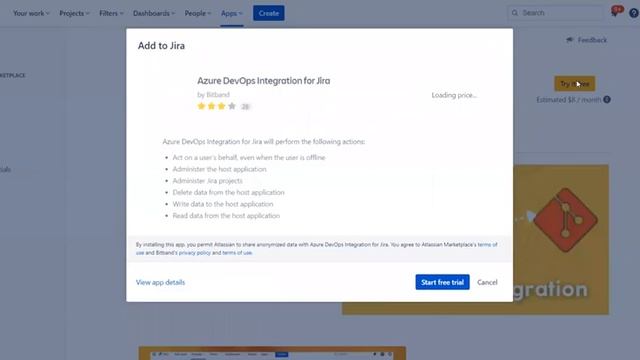 Installing  Azure DevOps Integration for Jira