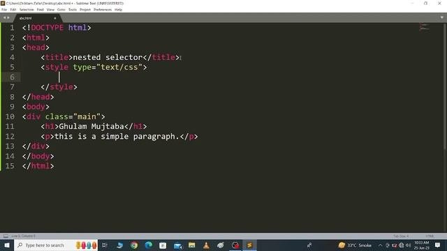 Nested selector in CSS  Introduction to selectors in CSS  GM Gondal Education  GM Gondal