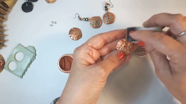 Polymer Clay Wavy Disk Earrings