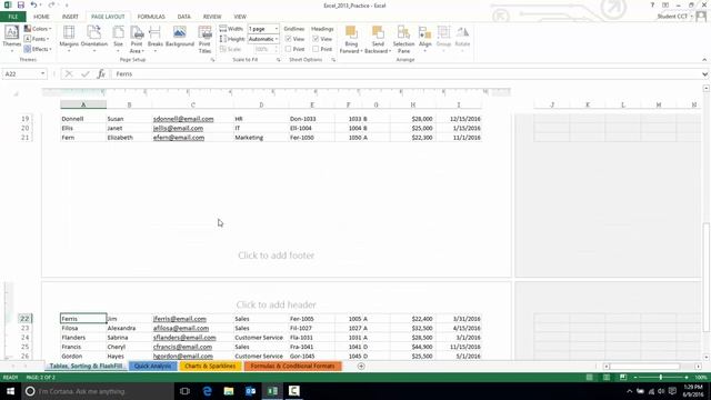 Excel 2013 Printing Tips