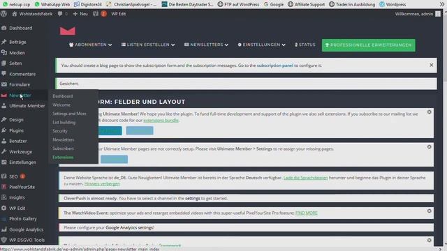 WordPress 023 Wordpress Newsletter anmeldeformular testen status kontrollieren