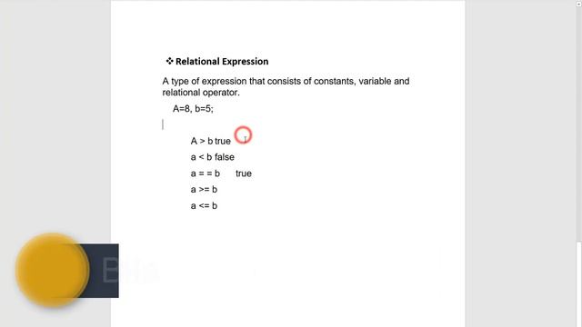 Relational expression in java lecture 25