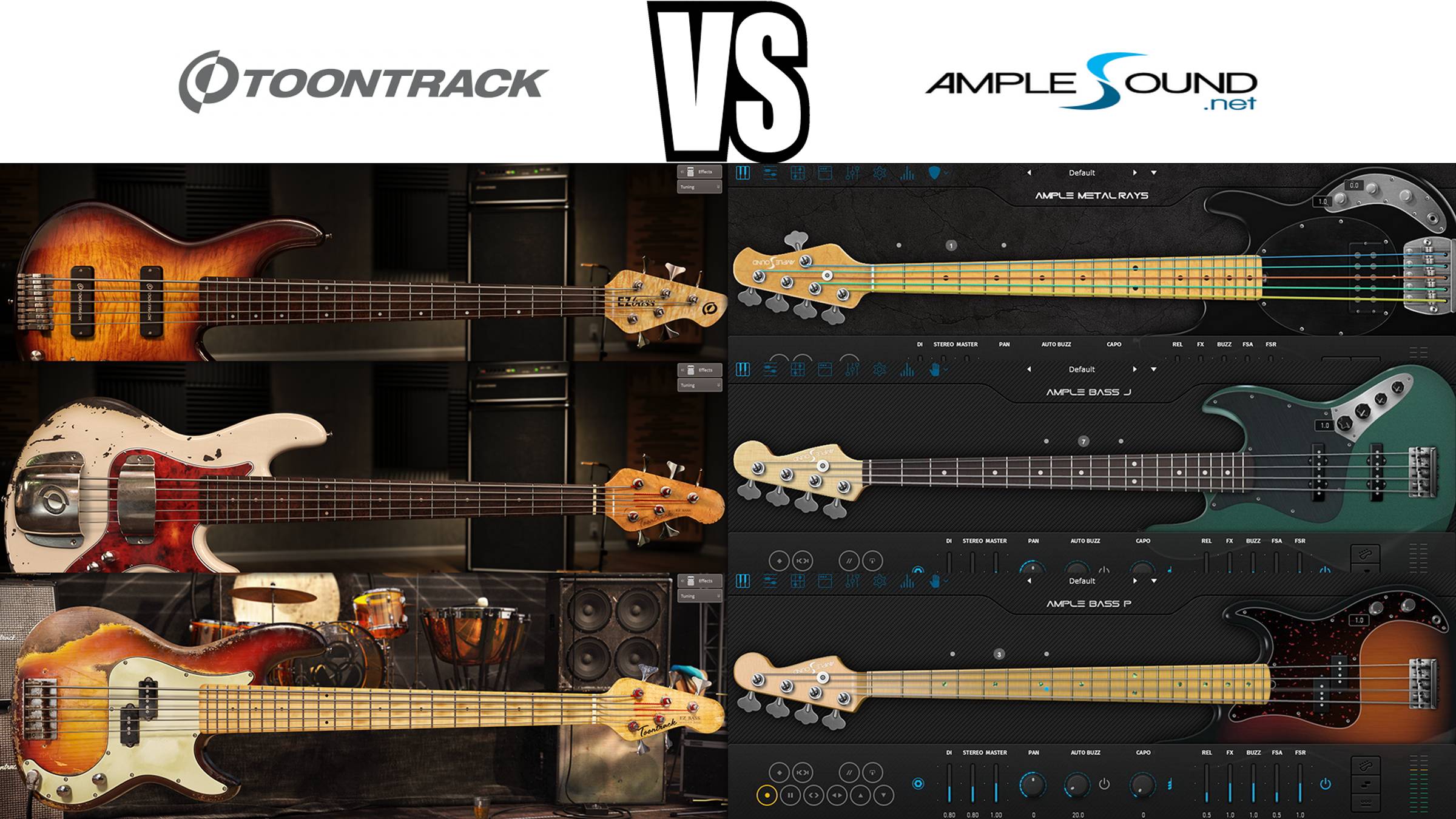 Toontrack EzBass vs Ample Sound Bass