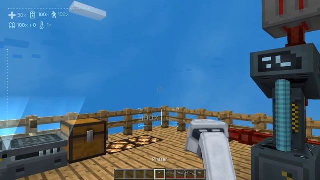 Minecraft - Sky Factory 4 - How to Make and Use the MatterOverdrive Weapon Station and Weapons