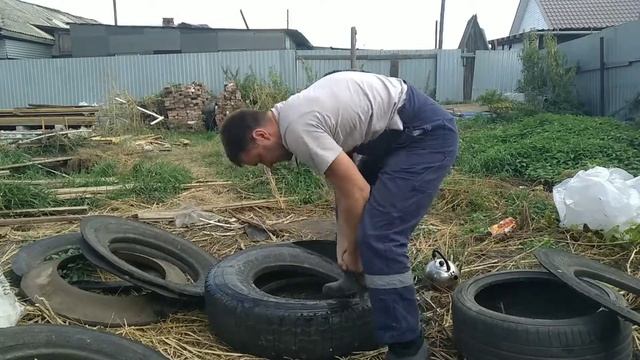 как быстро прорезать грузовую шину, своими руками???