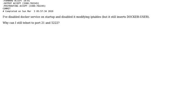 DevOps & SysAdmins: Cannot Block Port 21 And 5222 Via Iptables (due To Docker?) (2 Solutions!!)