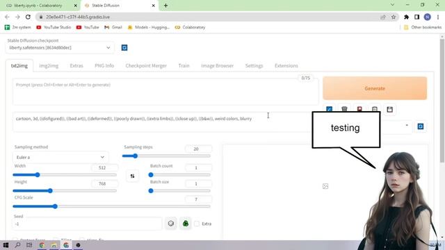 Liberty - Stable Diffusion 1-CLICK Google Colab Setup