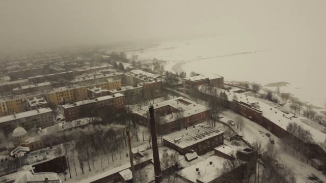 Зимний Кронштадт с высоты