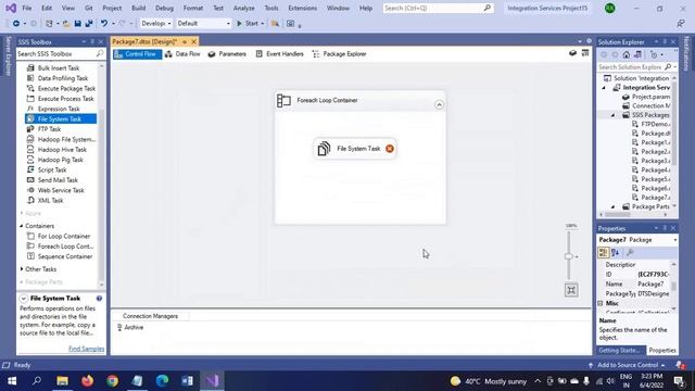 SSIS||How to move or copy files into Archive Folder by using File System Task?