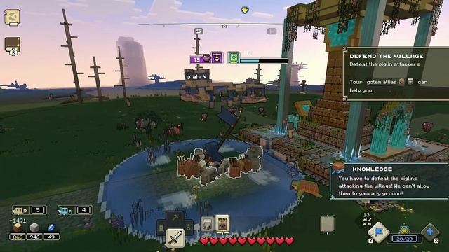 Minecraft Legends - 55 Minute Gameplay [Switch]