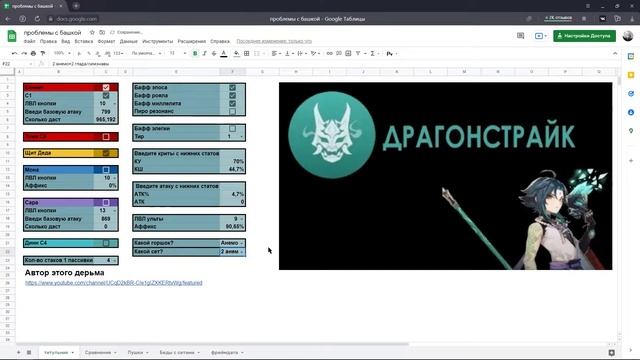 Сяо Посчитан XD | Таблица по сяо