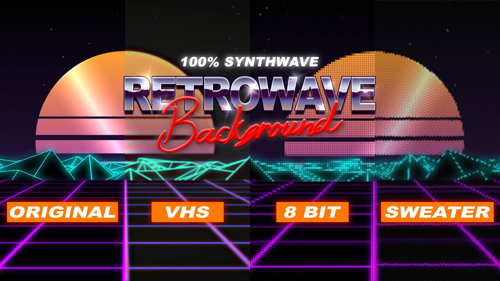 Футажи ретро 80.Retrowave footage.VHS 8Bit Sweater.Synthwave