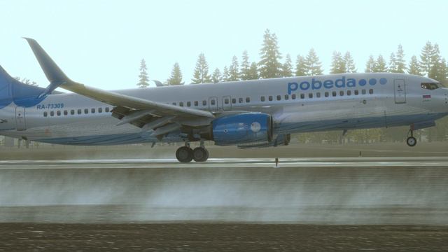 rainy landing in Syktyvkar Boeing 737