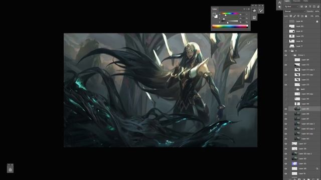 Sentinel Irelia splash painting process