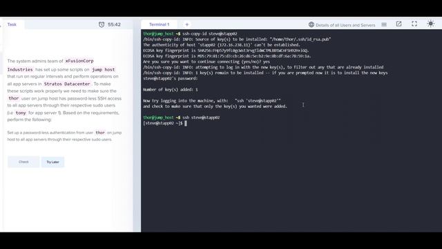 SSH Passwordless Authentication - KodeKloud Enginner Task.  #kodekloud