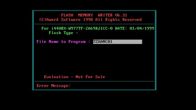 Pentium 3 BIOS update fail part 1 - Updating