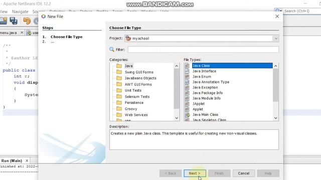 creating class and object in java
