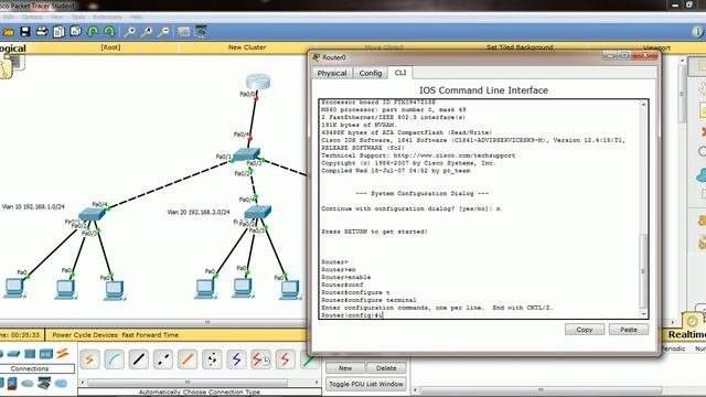 DHCP Configuration in cisco router with VLAN 10 20 30 in packet tracer