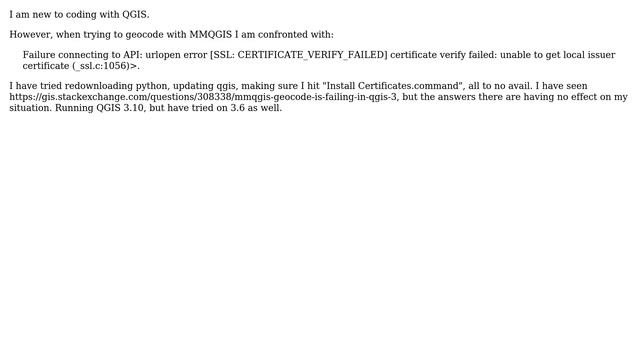 GIS: MMQGIS SSL Certificate Verify Failed