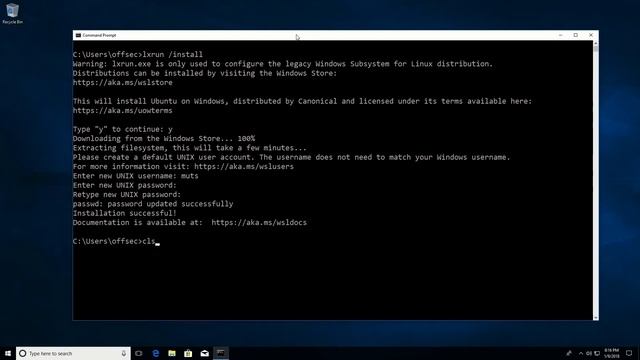 The Kali Linux on Windows 10 via Windows Subsystem for Linux