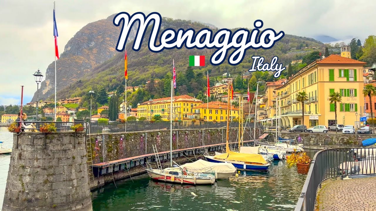 Менаджо, Италия - расположен на берегу озера Комо в регионе Ломбардия - Menaggio Italy