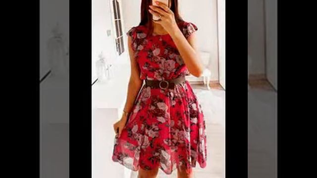Женское шифоновое платье с цветочным принтом