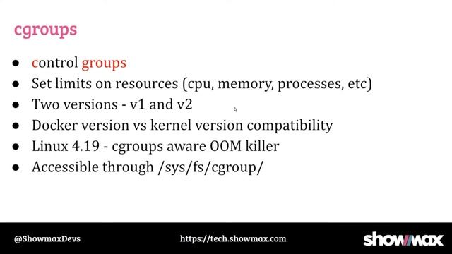 By Showmaxers, for Showmaxers: Linux Containers