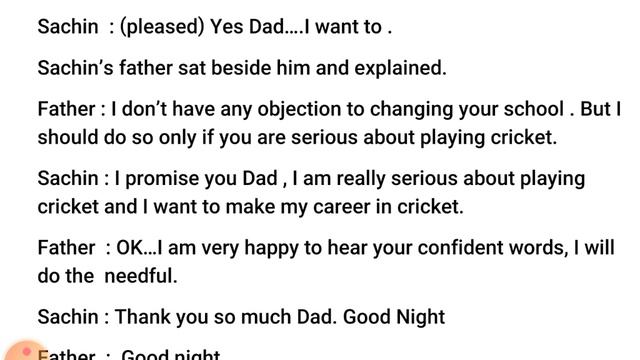 Learning the Game** Conversation between Sachin and his father ** class 9 English Chapter 2**