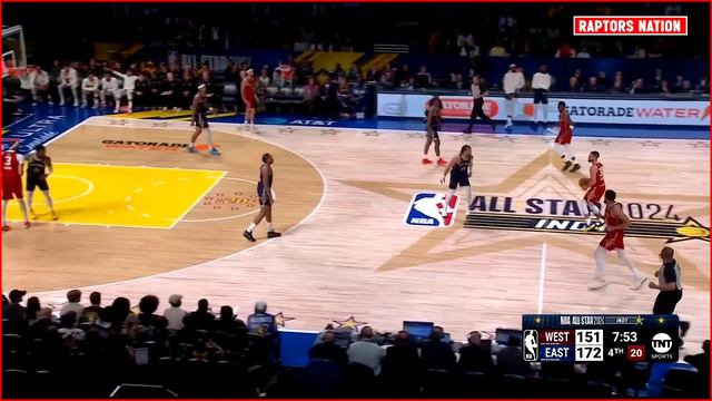 Scottie Barnes Nasty Slam Dunk Past Curry - 2024 NBA All-Star Game