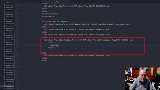 20 Bootstrap NAV menü Uygulaması