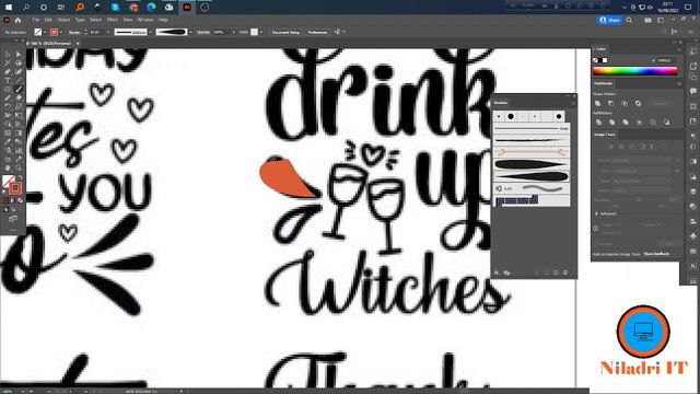 Tshirt Design Freelancing Class 4~ Basic To Advance~ create a doodle with Brush tool, path finder