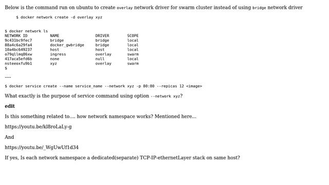 What is the purpose of overlay network driver?