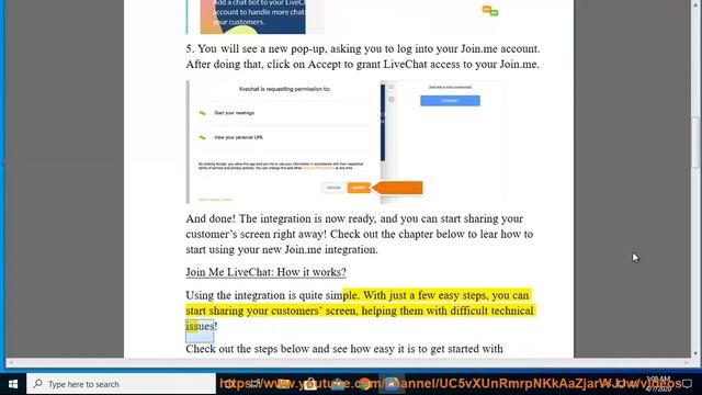 Integrate LiveChat with Join Me