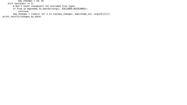 Code Review: Daily Add/Del Git Log Analysis