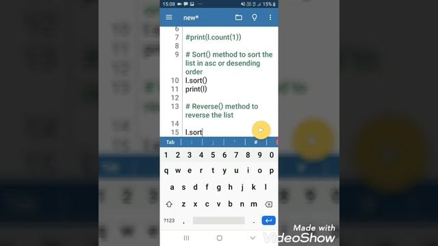Count Sort Reverse Sum Max and Min operations on list in Python