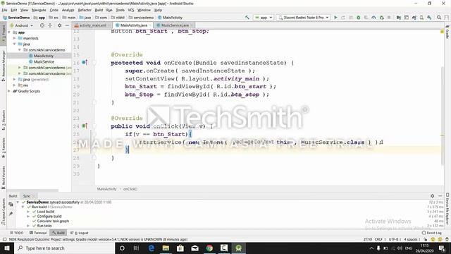 how to play song in background using service