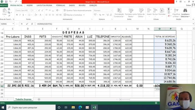 AULA 23 Atividade de Informática Microsoft Excel   Introdução 1 record 20 e 21 07 2020