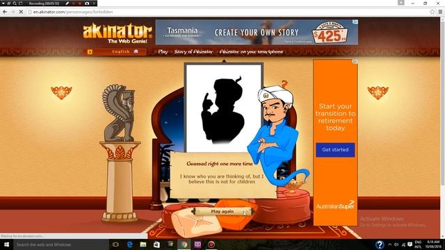 Acinator  this is a weird game to play