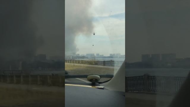 Пожар в Спб на Октябрьской набережной 12 апреля 2021
