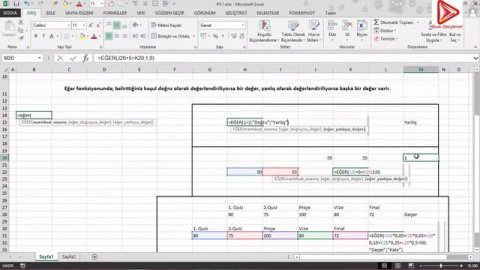 #5.1 EXCEL'de Eğer Foksiyonunun Kullanımı