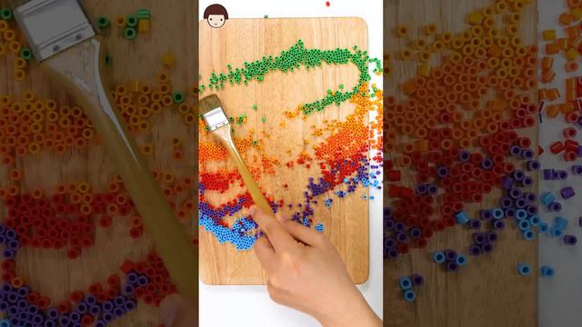 Social Media Apps, Rainbow Colorful beads   Reverse Painting With Beads, famous brand #shorts